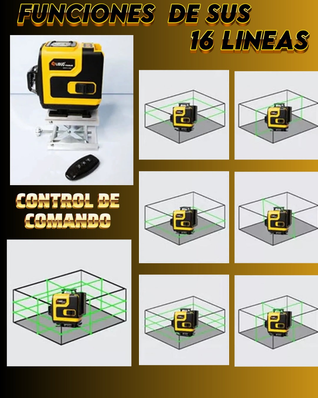 Nivel Láser 4D 16 Líneas Profesional 360