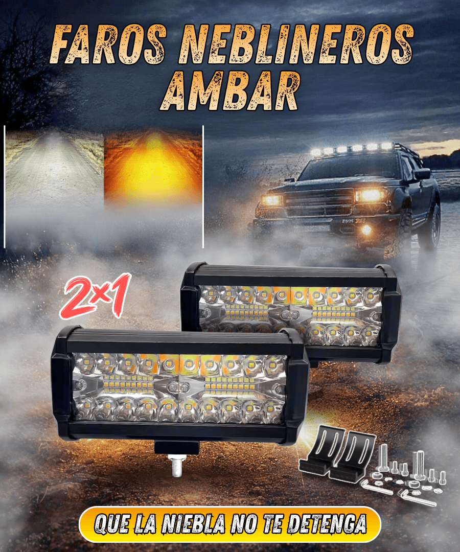 2 Faros Neblineros- luz  Ámbar y luz Blanca