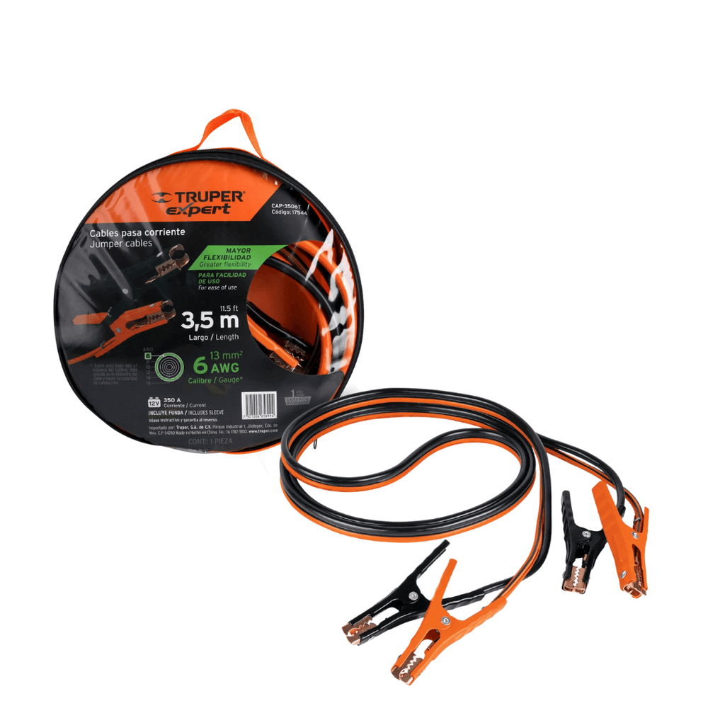 Cables Pasa Corriente De Bateria 6 Awg 3.5 Mts