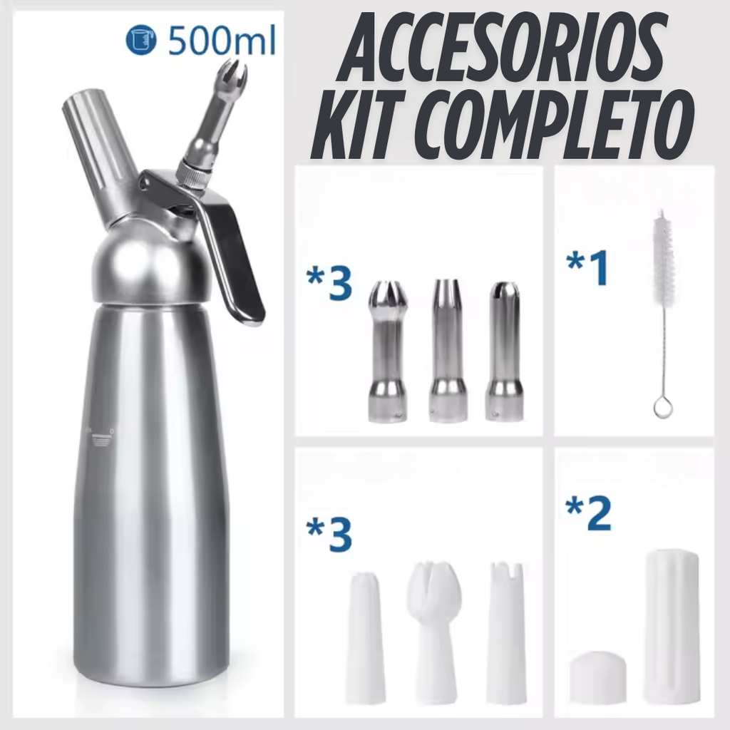 Dispensador Profesional de Crema y Espumas – Acero Inoxidable