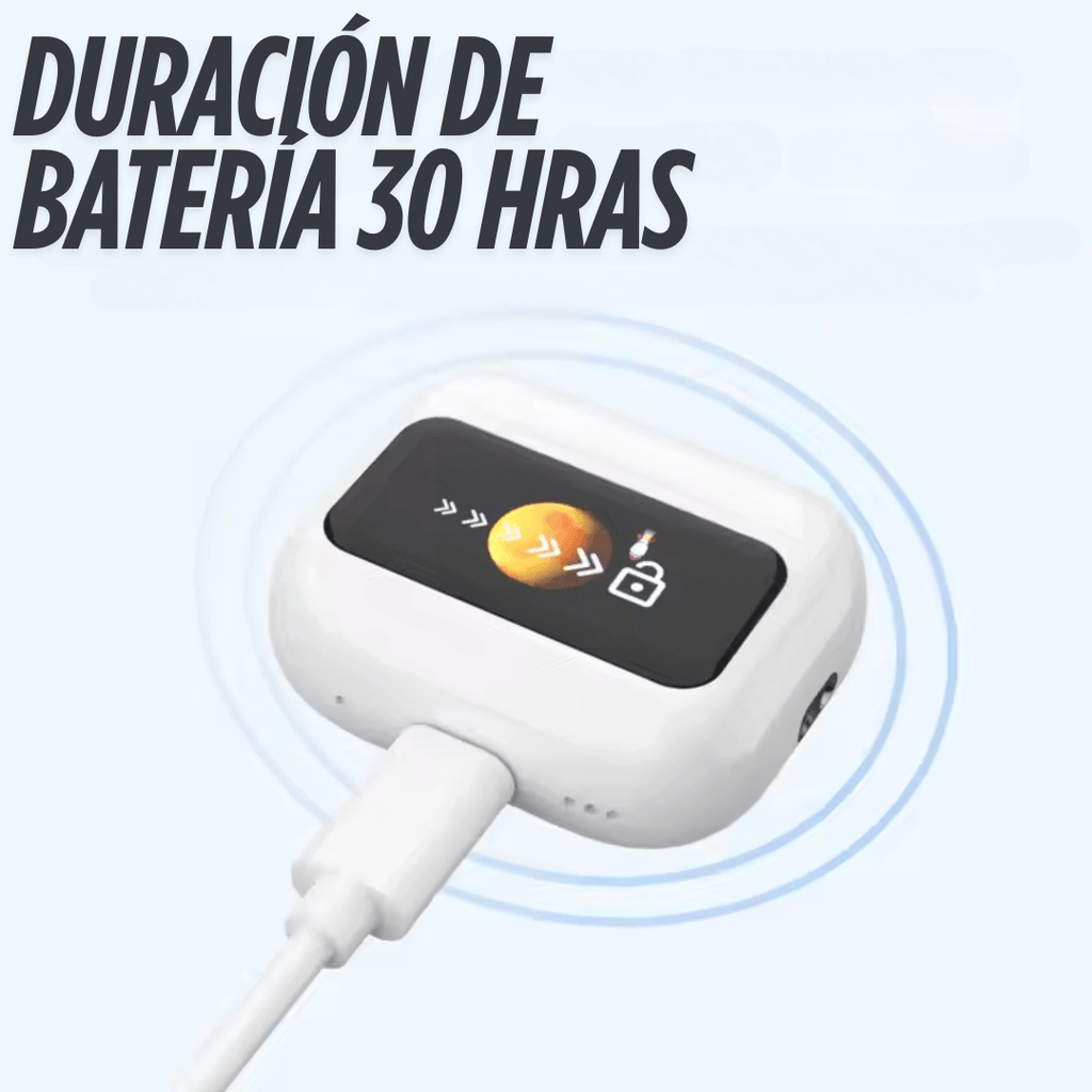 Audífonos Inalámbricos Bluetooth con Estuche Pantalla LED Táctil
