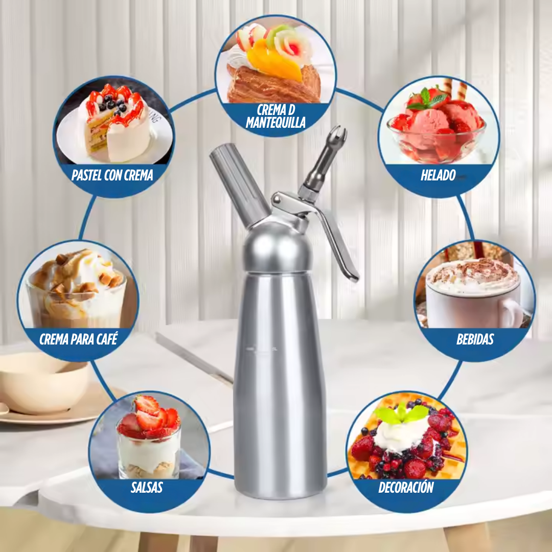 Dispensador Profesional de Crema y Espumas – Acero Inoxidable