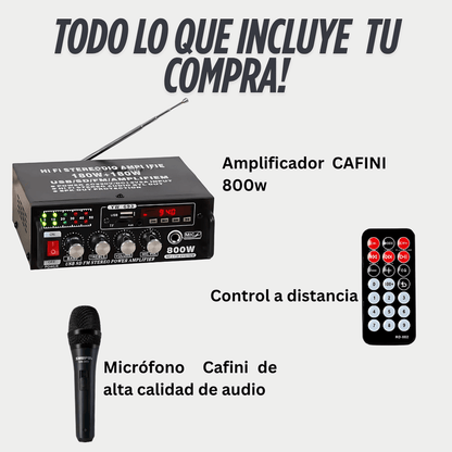 Amplificador de Sonido 800W – Profesional Todo en Uno con Bluetooth y USB