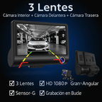 Cámara para Auto 3 en 1 Full HD con Pantalla – Frontal y Trasera