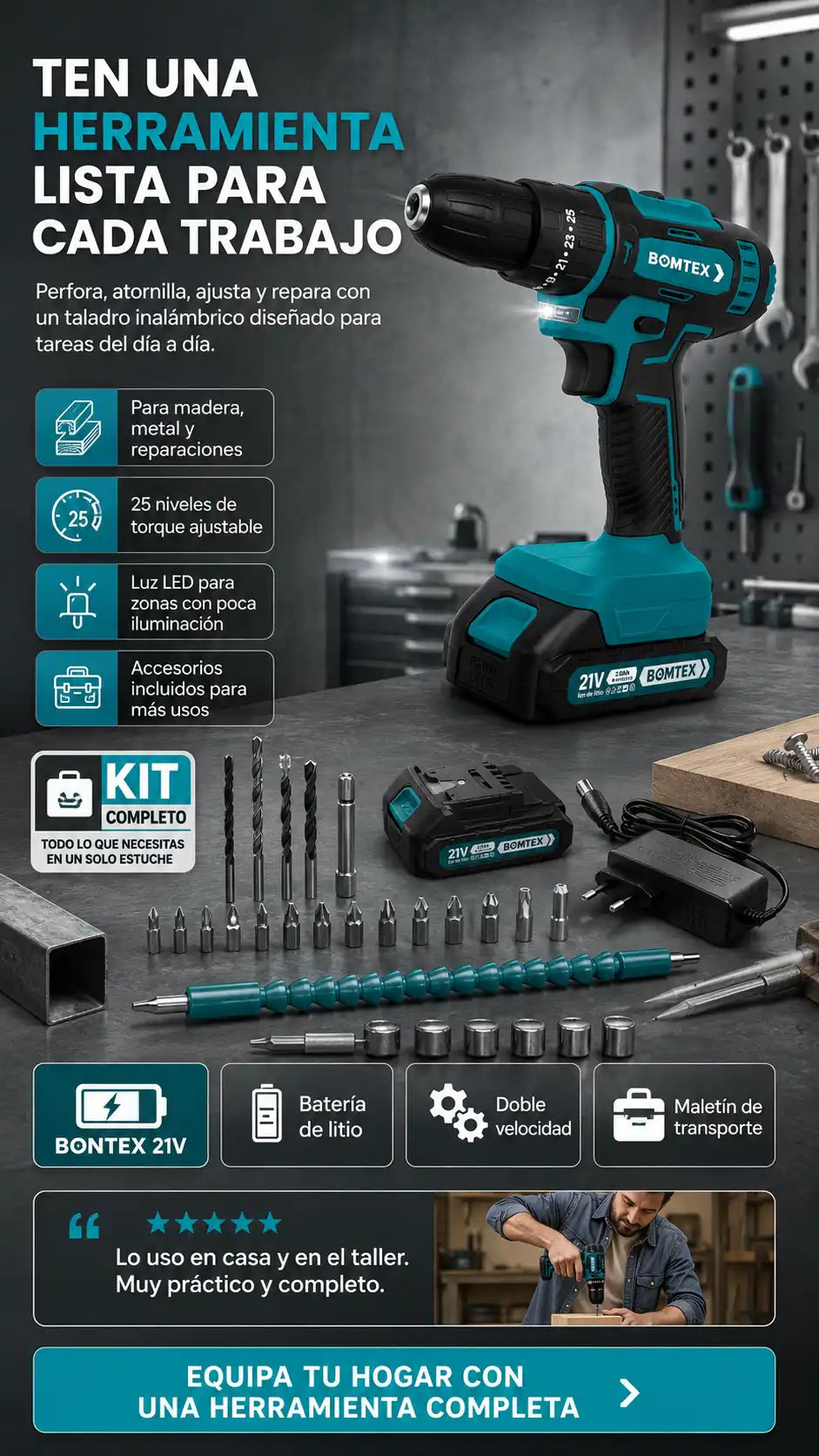 Taladro del Profesional 21V