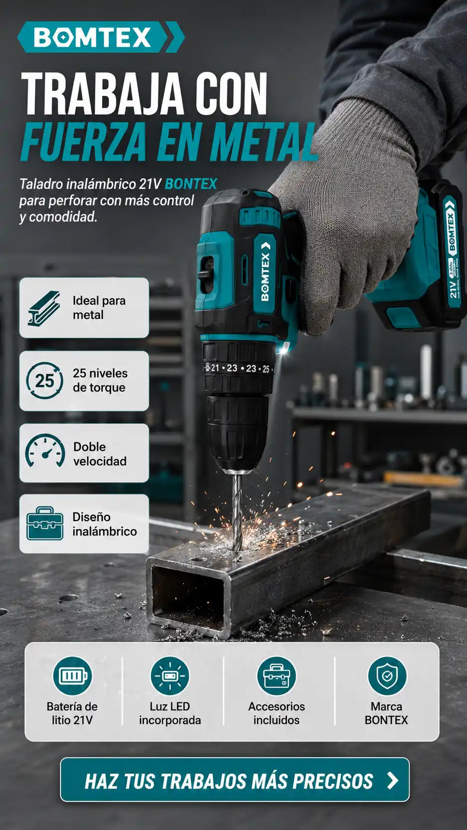 Taladro del Profesional 21V