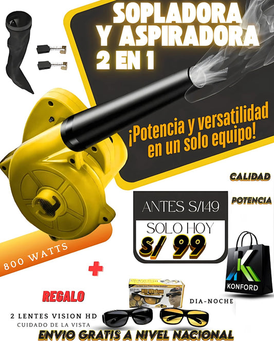 SOPLADORA Y ASPIRADORA ELÉCTRICA 2 EN 1 – 800W
