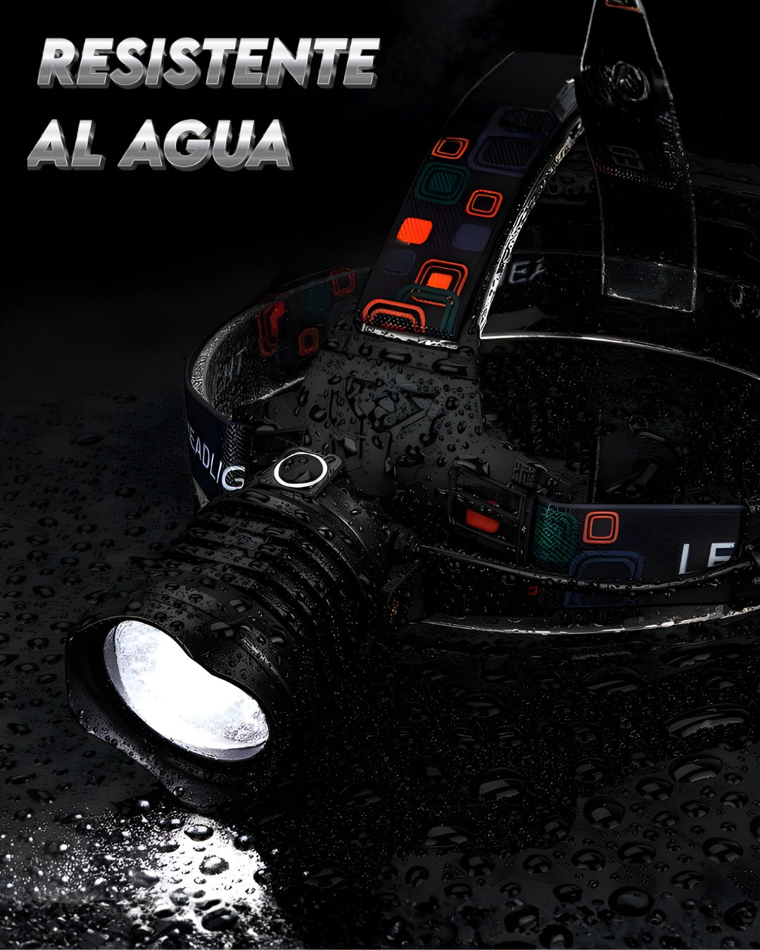 Linterna Profesional Frontal LED con Zoom de Precisión