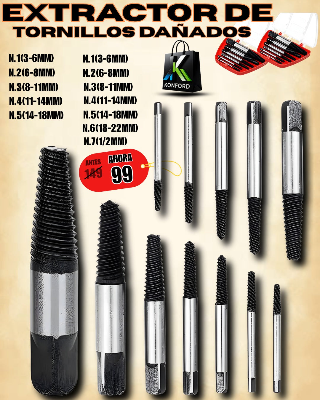 Extractor De Tornillos Dañados Profesional