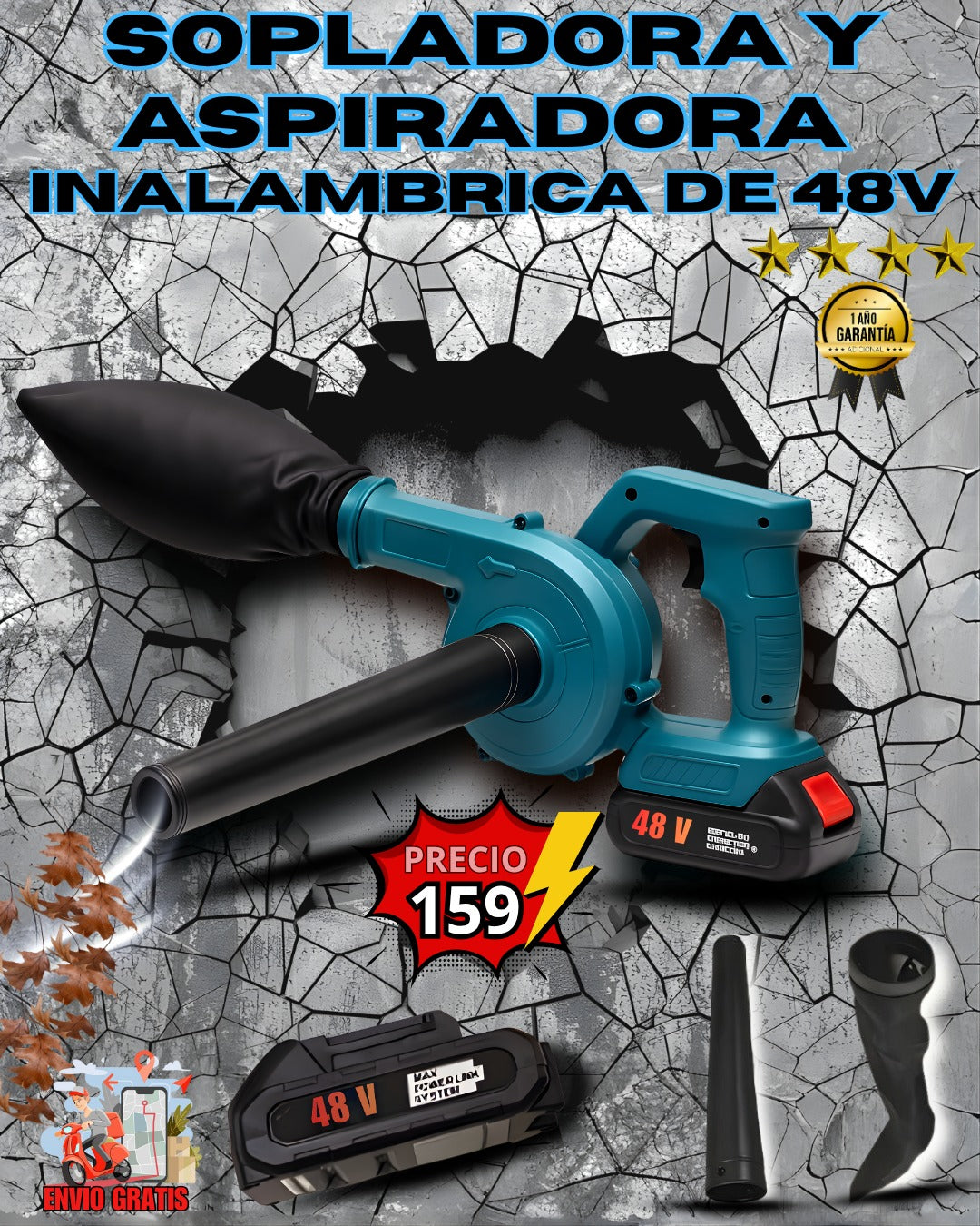 SOPLADORA Y ASPIRADORA INALAMBRICA