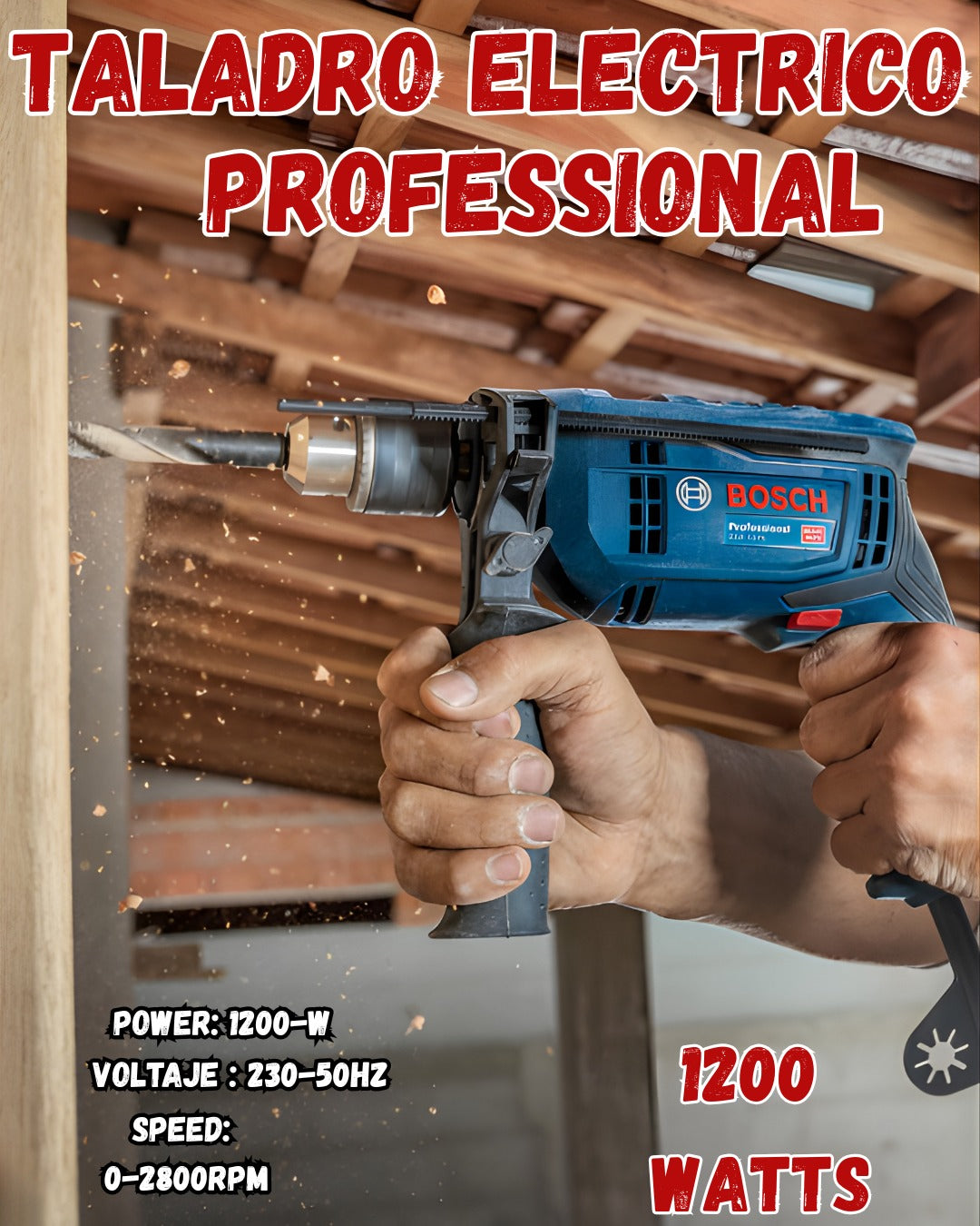 TALADRO ELECTRICO PROFESIONAL BOSH 1200W