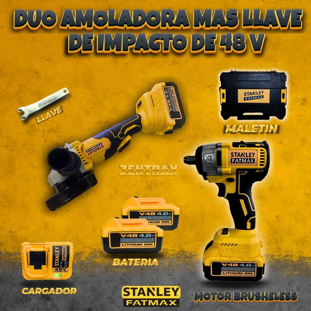 DUO AMOLADORA MAS LLAVE DE IMPACTO 48V