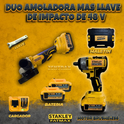 DUO AMOLADORA MAS LLAVE DE IMPACTO 48V