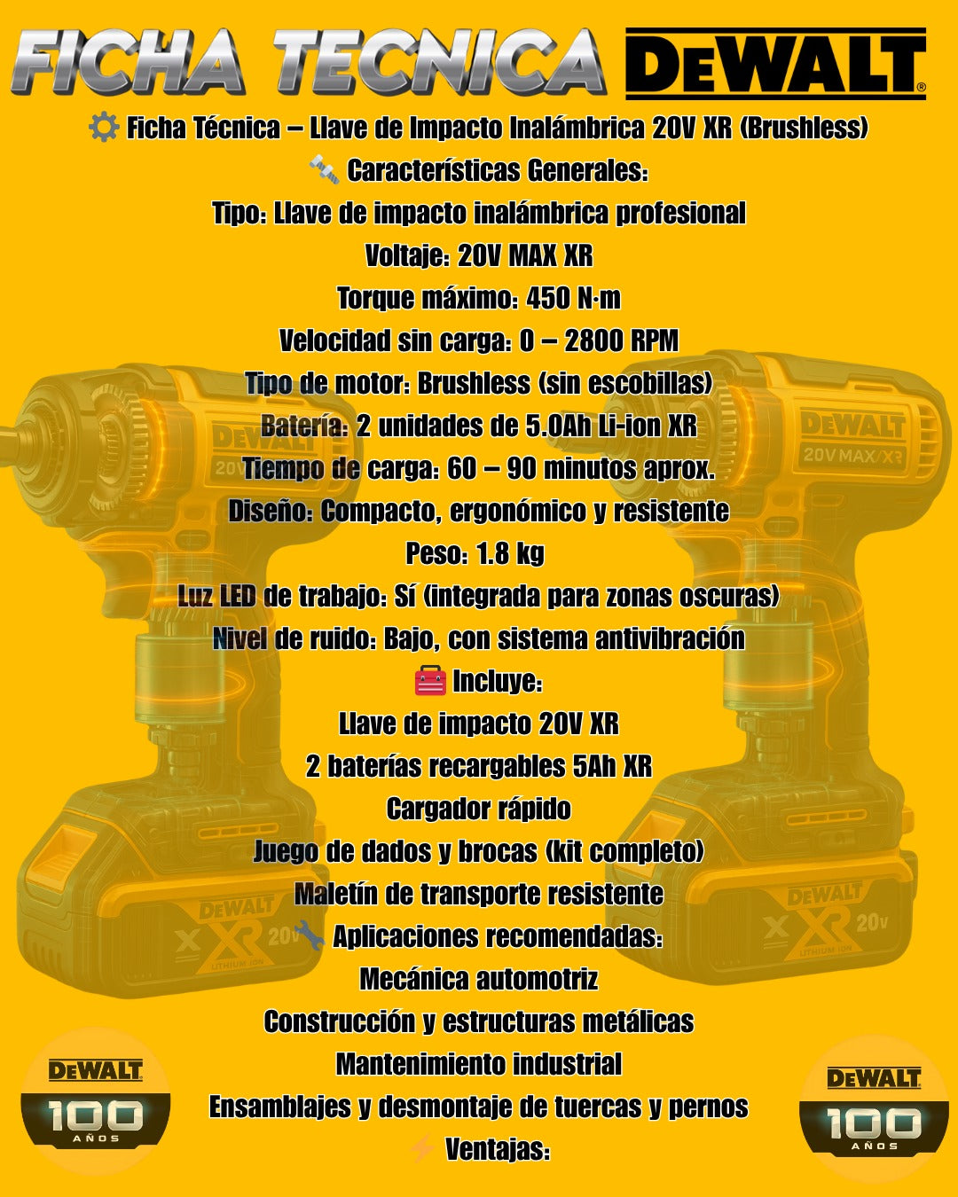 Super Llave De Impacto De 20V