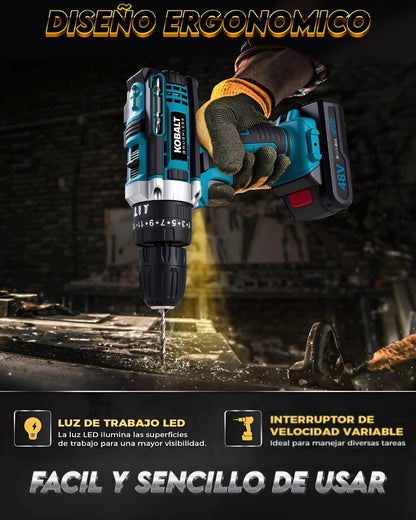 Potente Taladro inalámbrico 48v + accesorios
