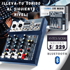 Consola Mezcladora de Audio 4 Canales – Profesional con Bluetooth