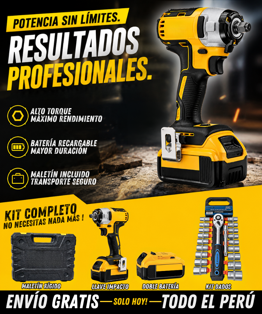Super Llave De Impacto industrial + kit dados