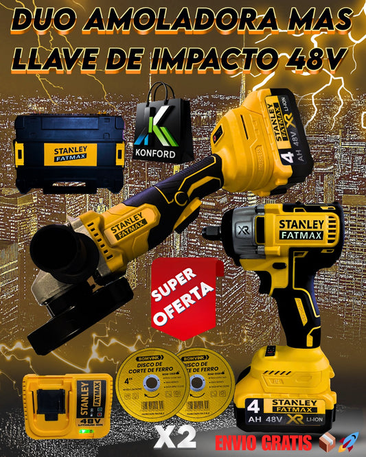 DUO AMOLADORA MAS LLAVE DE IMPACTO 48V