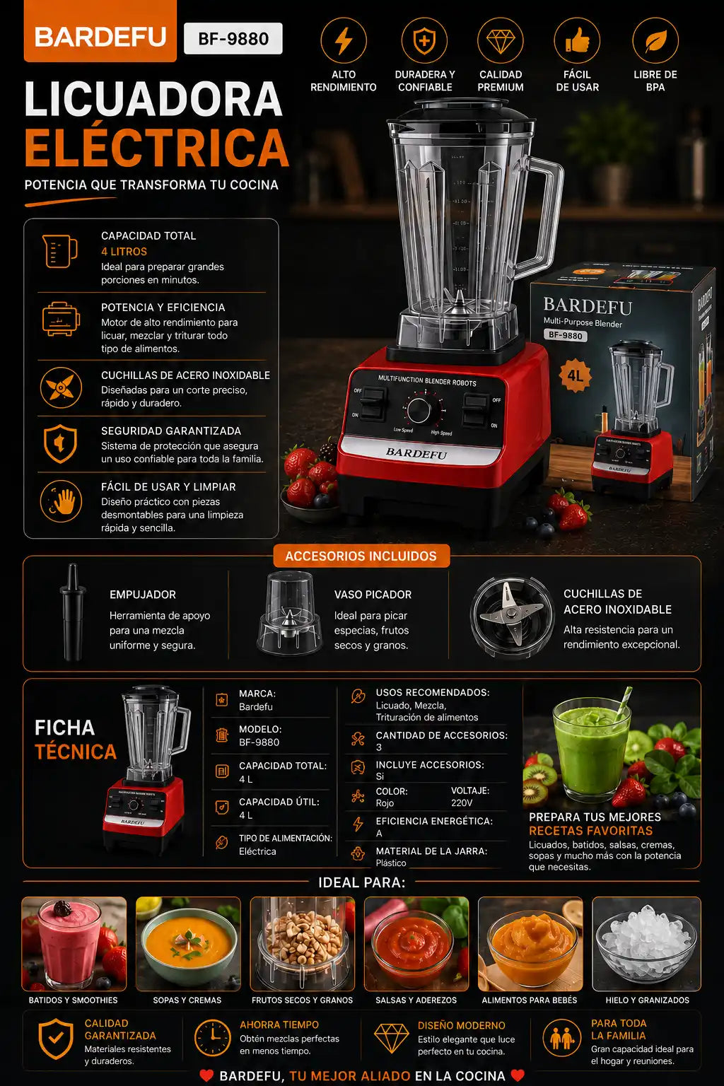 Licuadora Profesional - 7500W