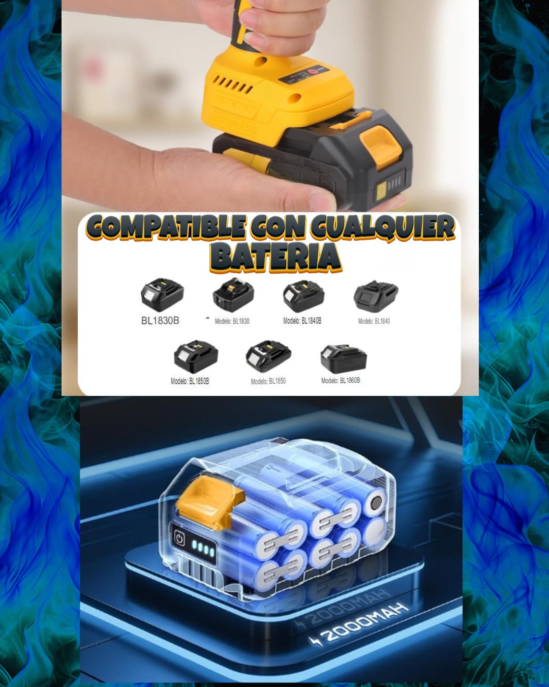 Taladro Mandril Metálico + Accesorios