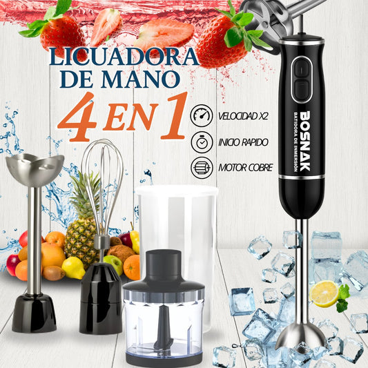 POTENTE LICUADORA DE MANO 4 EN 1