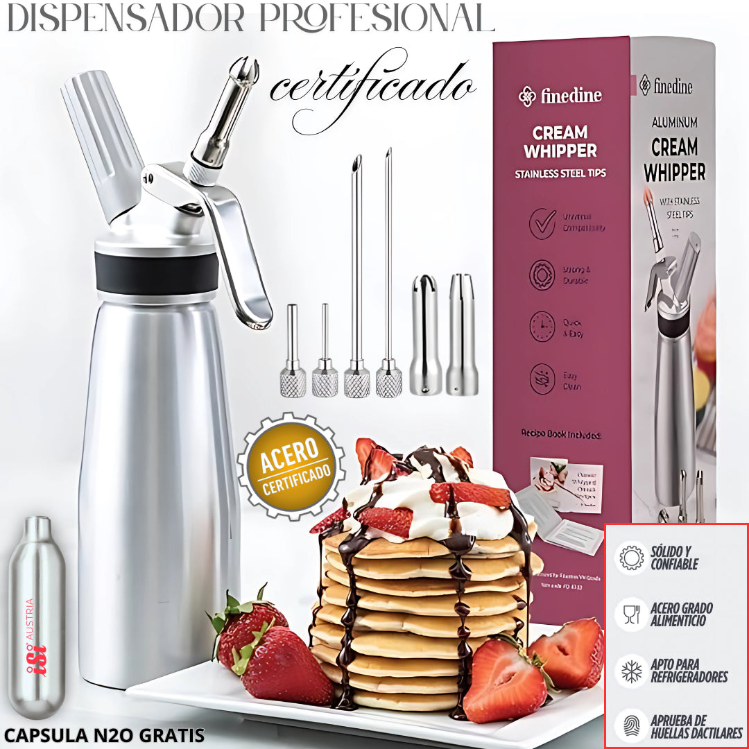 Dispensador Profesional de Crema y Espumas – Acero Inoxidable