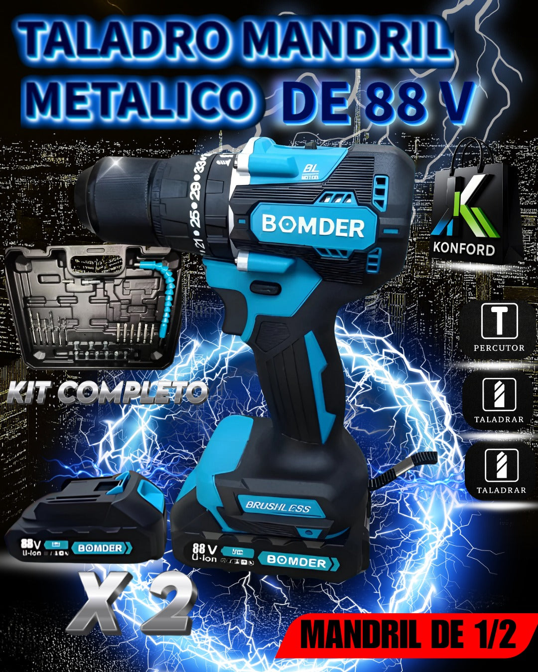 Taladro Inalámbrico 4 en 1 Bomder