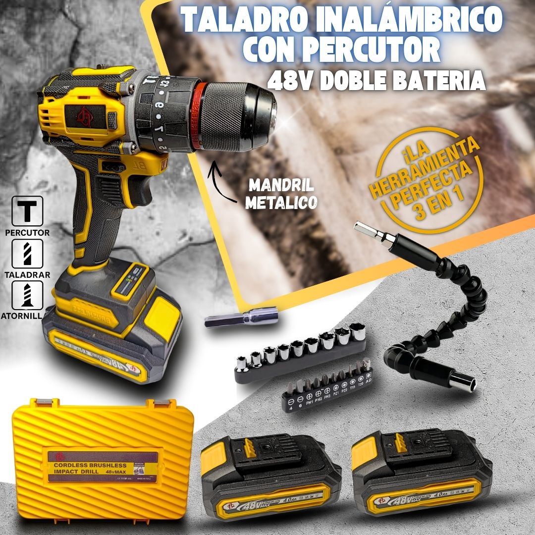 Taladro Mandril Metálico + Accesorios